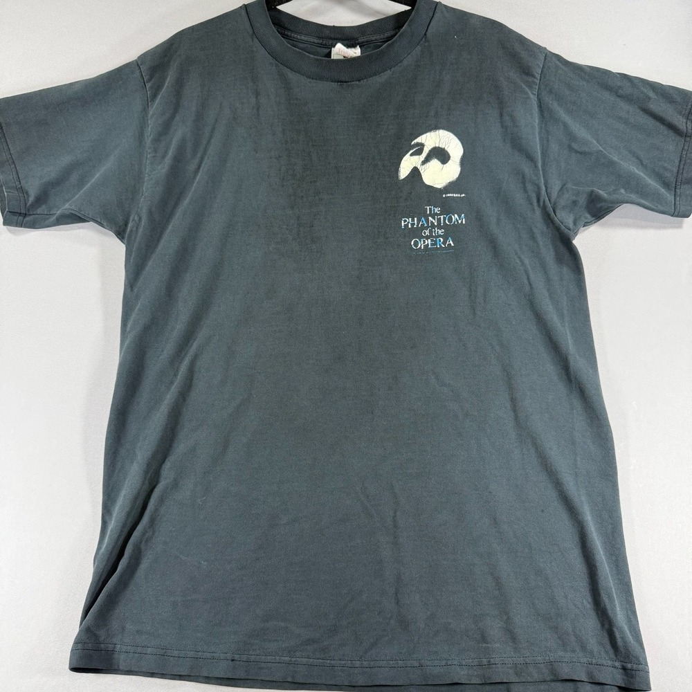 Vintage 90s The Phantom of the Opera T Shirt Fruit of the Loom RUG Faded Black